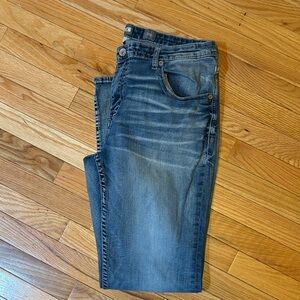 BKE Men's Dark Blue Bootcut Jeans